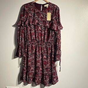 Michael Kors maroon long sleeve dresss